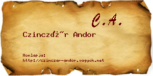 Czinczár Andor névjegykártya